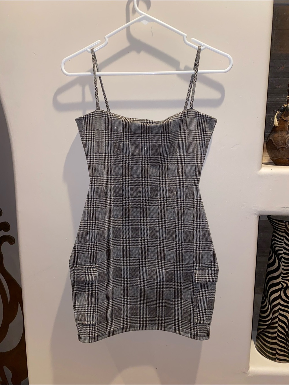 Plaid Gray Bodycon Dress